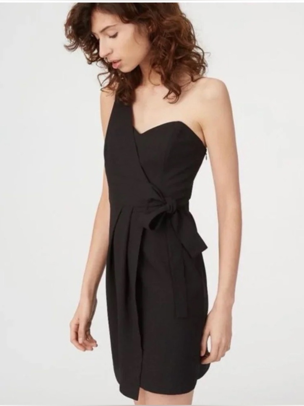 NWT Black Club Monaco One Shoulder Cocktail Dress